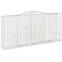 vidaXL Gabion bågformad 400x50x180/200 cm galvaniserat järn - Bild 2