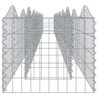 vidaXL Upphöjd planteringsgabion 800x50x50 cm galvaniserat järn - Bild 4