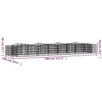 vidaXL Upphöjd planteringsgabion 400x100x50 cm galvaniserat järn - Bild 5