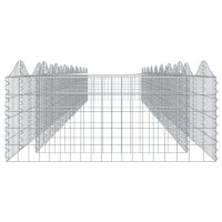 vidaXL Upphöjd planteringsgabion 800x100x50 cm galvaniserat järn - Bild 4