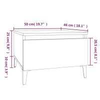 vidaXL Soffbord rökfärgad ek 50x46x35 cm konstruerat trä - Bild 10