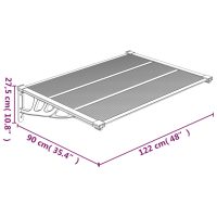 vidaXL Entrétak svart och transparent 122x90 cm polykarbonat - Bild 6