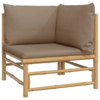 vidaXL Loungegrupp 4 delar taupe dynor bambu - Bild 4