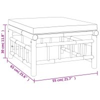 vidaXL Loungegrupp 5 delar gräddvita dynor bambu - Bild 10