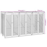 vidaXL Tredubbelt skjul för sopkärl 210x89x117 cm massivt akaciaträ - Bild 9