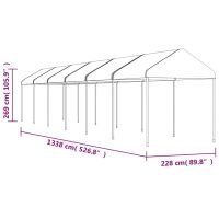 vidaXL Paviljong med tak vit 13,38x2,28x2,69 m polyeten - Bild 5