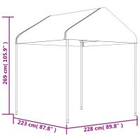 vidaXL Paviljong med tak vit 13,38x2,28x2,69 m polyeten - Bild 6