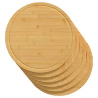 vidaXL Skärbrädor 6 st Ø40x1,5 cm bambu - Bild 3