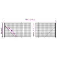 vidaXL Stängsel med stolpsko antracit 1,8x10 m - Bild 6