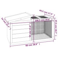 vidaXL Kaninbur grå 100,5x54x55 cm massiv furu - Bild 7