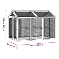 vidaXL Utomhusbur brun 141x94x104 cm massiv furu - Bild 7