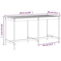 vidaXL Barmöbler för trädgården 9 delar grå massiv furu - Bild 9