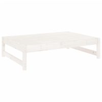 vidaXL Fotpall för trädgården vit 120x80 cm massiv furu - Bild 2