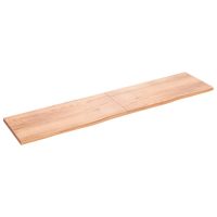 vidaXL Vägghylla ljusbrun 220x50x(2-4) cm behandlad massiv ek - Bild 2