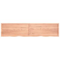 vidaXL Vägghylla ljusbrun 220x50x(2-4) cm behandlad massiv ek - Bild 7