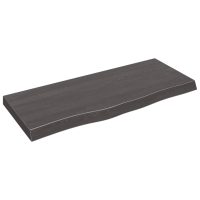 vidaXL Vägghylla mörkbrun 100x40x(2-6) cm behandlad massiv ek - Bild 2