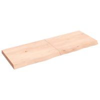 vidaXL Bänkskiva för badrum 140x50x(2-6) cm obehandlat massivt trä - Bild 2