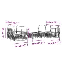 vidaXL Loungegrupp 5 delar med dynor antracit konstrotting - Bild 8