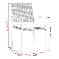 vidaXL Trädgårdsstolar 6 st med dynor svart 54x62,5x89 cm konstrotting - Bild 9