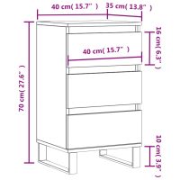 vidaXL Byrå vit 40x35x70 cm konstruerat trä - Bild 11