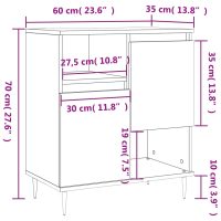 vidaXL Byrå vit 60x35x70 cm konstruerat trä - Bild 12