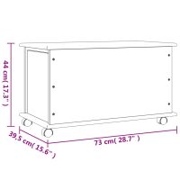 vidaXL Förvaringskista på hjul vit ALTA 73x39,5x44 cm massiv furu - Bild 8