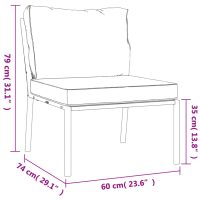 vidaXL Loungegrupp 6 delar mörkgrå dynor stål - Bild 12