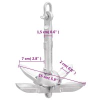 vidaXL Hopfällbart ankare med rep silver 0,7 kg formbart gjutjärn - Bild 12