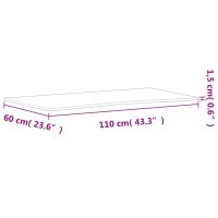 vidaXL Bordsskiva 110x(55-60)x1,5 cm massivt bokträ - Bild 8