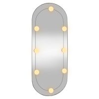 vidaXL Väggspegel med LED-belysning 30x70 cm glas oval - Bild 4