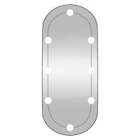 vidaXL Väggspegel med LED-belysning 30x70 cm glas oval - Bild 5