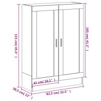 vidaXL Bokhylla rökfärgad ek 82,5x30,5x115 cm konstruerat trä - Bild 11