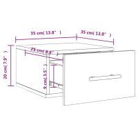 vidaXL Väggmonterat sängbord brun ek 35x35x20 cm - Bild 12