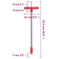 vidaXL Ogräsrensare röd och grå 93,5 cm pulverlackerat stål - Bild 6