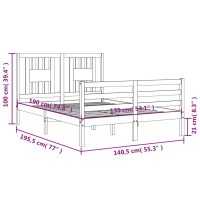 vidaXL Sängram med huvudgavel massivt trä - Bild 12