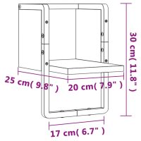 vidaXL Vägghylla med stänger rökfärgad ek 20x25x30 cm - Bild 8