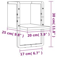 vidaXL Vägghylla med stång brun ek 20x25x30 cm - Bild 8