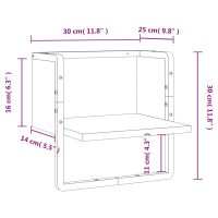 vidaXL Vägghylla med stänger rökfärgad ek 30x25x30 cm - Bild 8