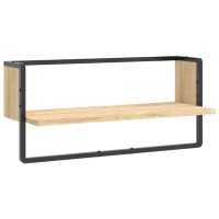 vidaXL Vägghylla med stång sonoma-ek 65x25x30 cm - Bild 2