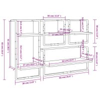 vidaXL Vägghyllor 4 st med stänger grå sonoma konstruerat trä - Bild 12