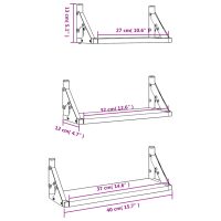 vidaXL Vägghyllor 3 st svart konstruerat trä - Bild 9