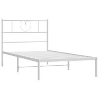 vidaXL Sängram med huvudgavel metall vit 75x190 cm - Bild 5