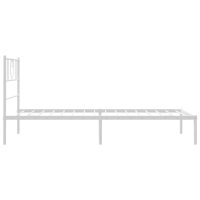 vidaXL Sängram med huvudgavel metall vit 75x190 cm - Bild 6