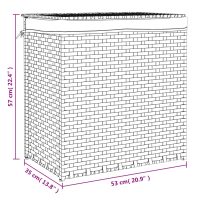 vidaXL Tvättkorg med 2 sektioner grå 53x35x57 cm konstrotting - Bild 9