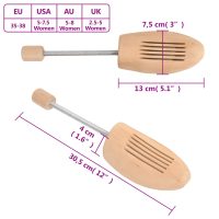 vidaXL Skoblock 2 par EU 35-38 massivt lotusträ - Bild 8