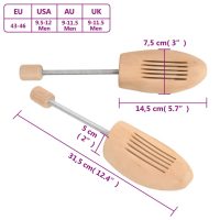 vidaXL Skoblock 2 par EU 43-46 massivt lotusträ - Bild 8