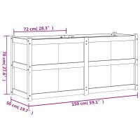 vidaXL Odlingslåda vaxbrun 150x50x70 cm massiv furu - Bild 11