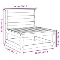 vidaXL Trädgårdssoffa utan armstöd 70x70x67 cm massiv furu - Bild 8