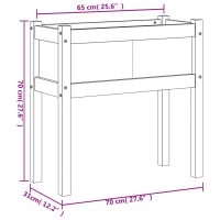 vidaXL Odlingslådor med ben vit 70x31x70 cm massiv furu - Bild 11