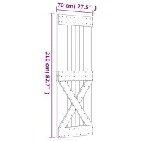 vidaXL Skjutdörr med beslag 70x210 cm massiv furu - Bild 11